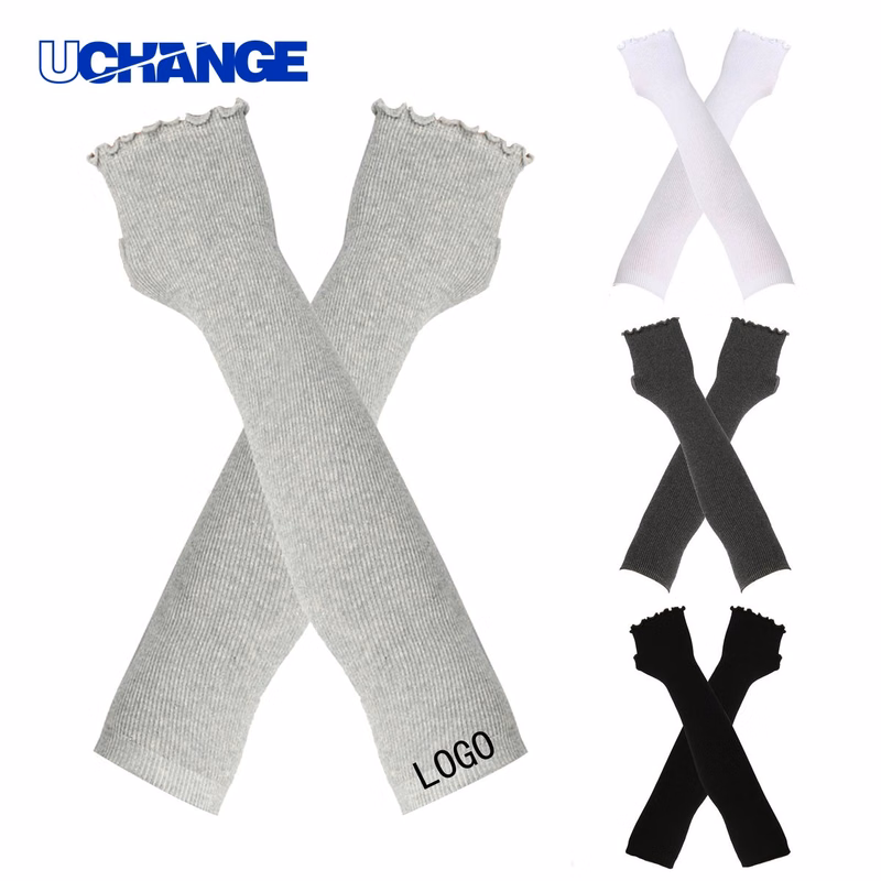 Long Half-Finger Knit Gloves