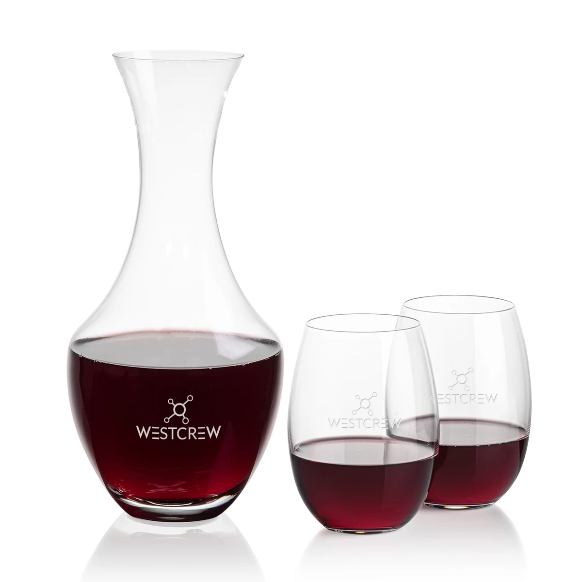 Oldham Carafe & Carlita Stemless Wine 1