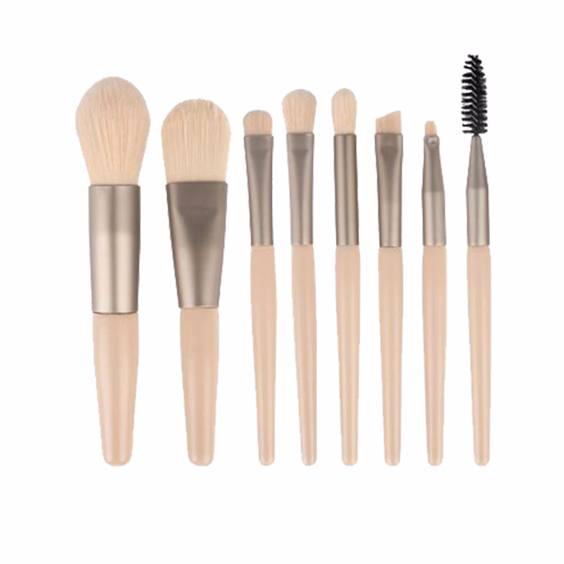 8pcs Wooden Handle Makeup Brush Set With case