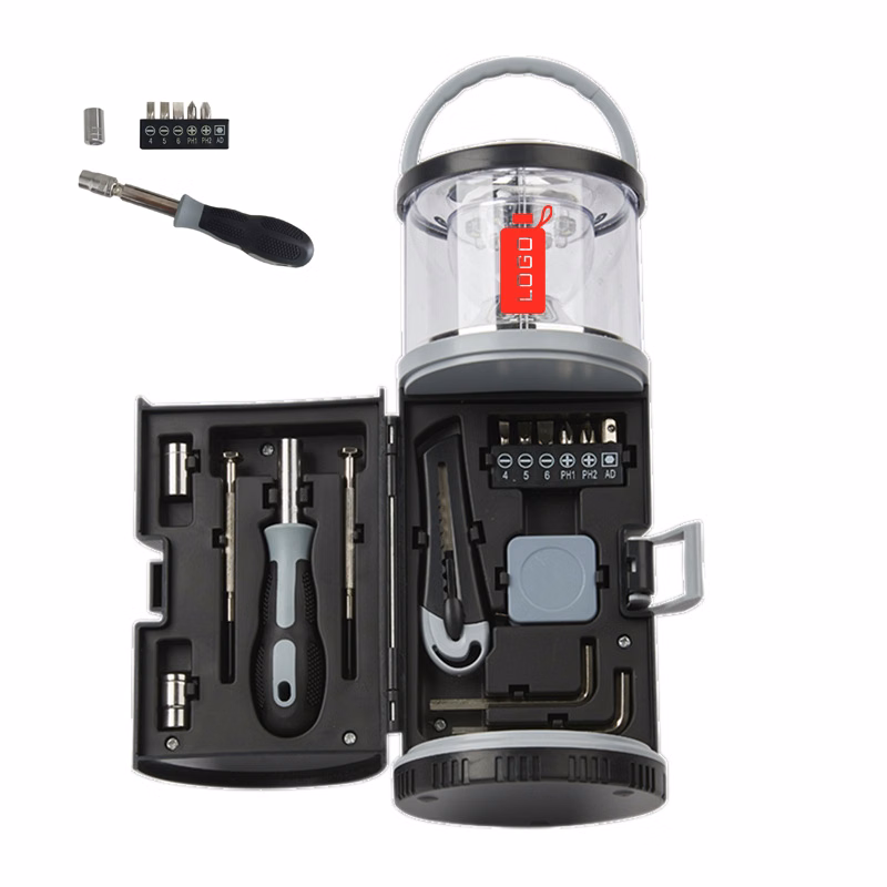 LED Camping Lantern with Built-In Tool Kit