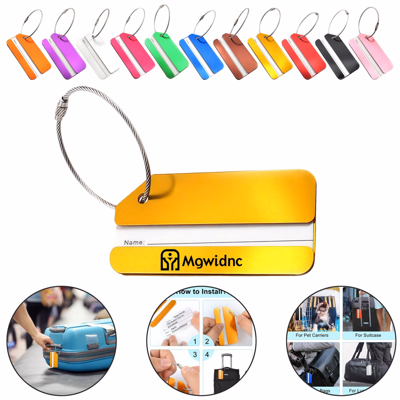 Durable Aluminum Luggage Tag for Travel - Lightweight
