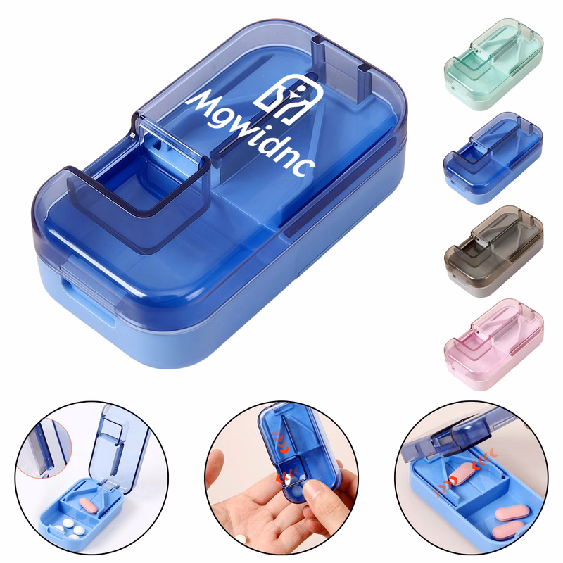 3-in-1 Pill Cutter Box with Storage