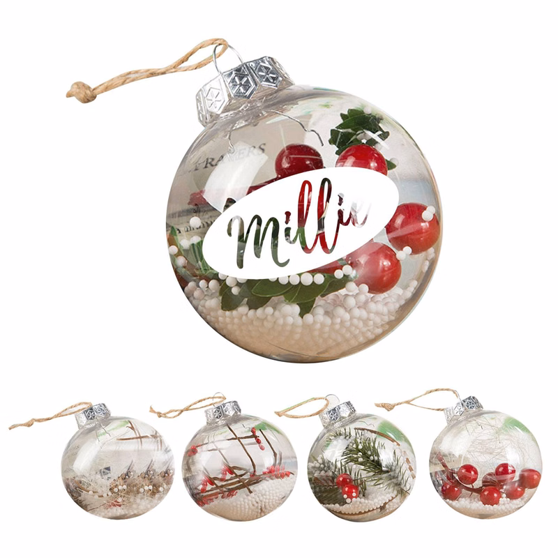 Round Clear Plastic Christmas Ball Ornaments