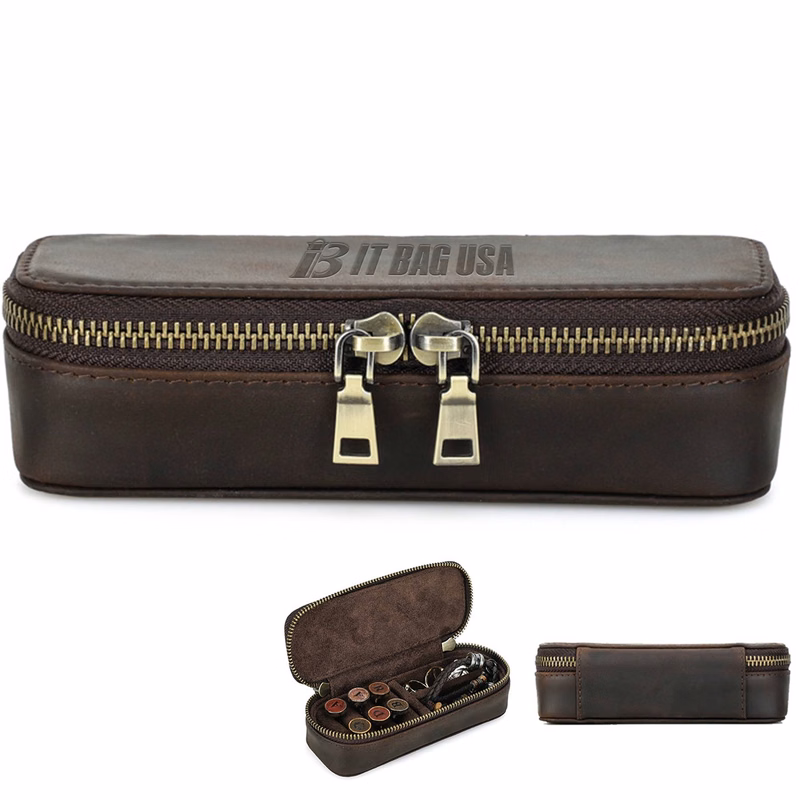 Genuine Leather Jewelry Box Organizer Make-up bag Women