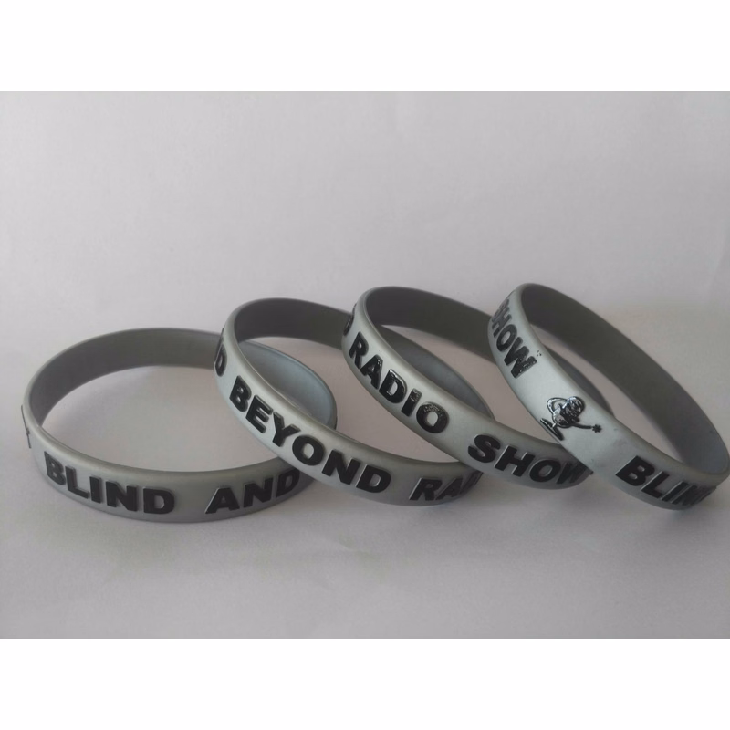 1 Inch Embossed/Color Silicone Wristband