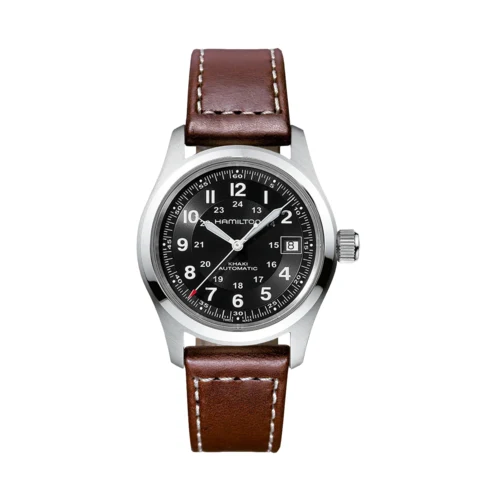 Hamilton Khaki Field Auto Brown Leather Strap Watch 1