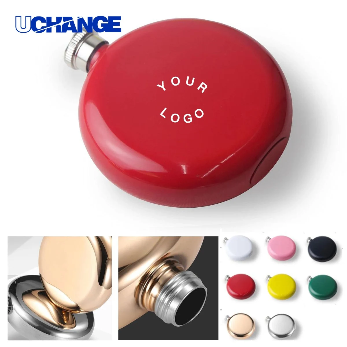 Stainless Steel Hip Flask Bottle 5oz with Screw Lid, custom water bottle with logo imprint 1