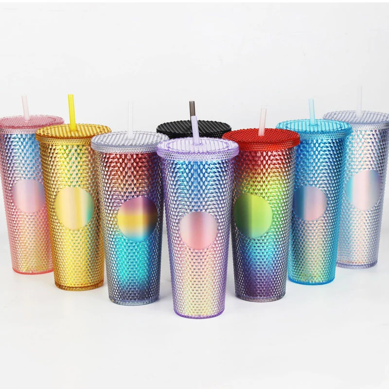 Double-walled 24oz Water Bottle Double Wall Studded Tumbler, custom water bottle with logo imprint 1