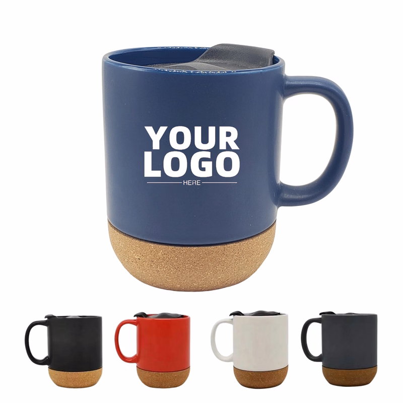 16 OZ Ceramic Mug With Cork Coaster Bottom