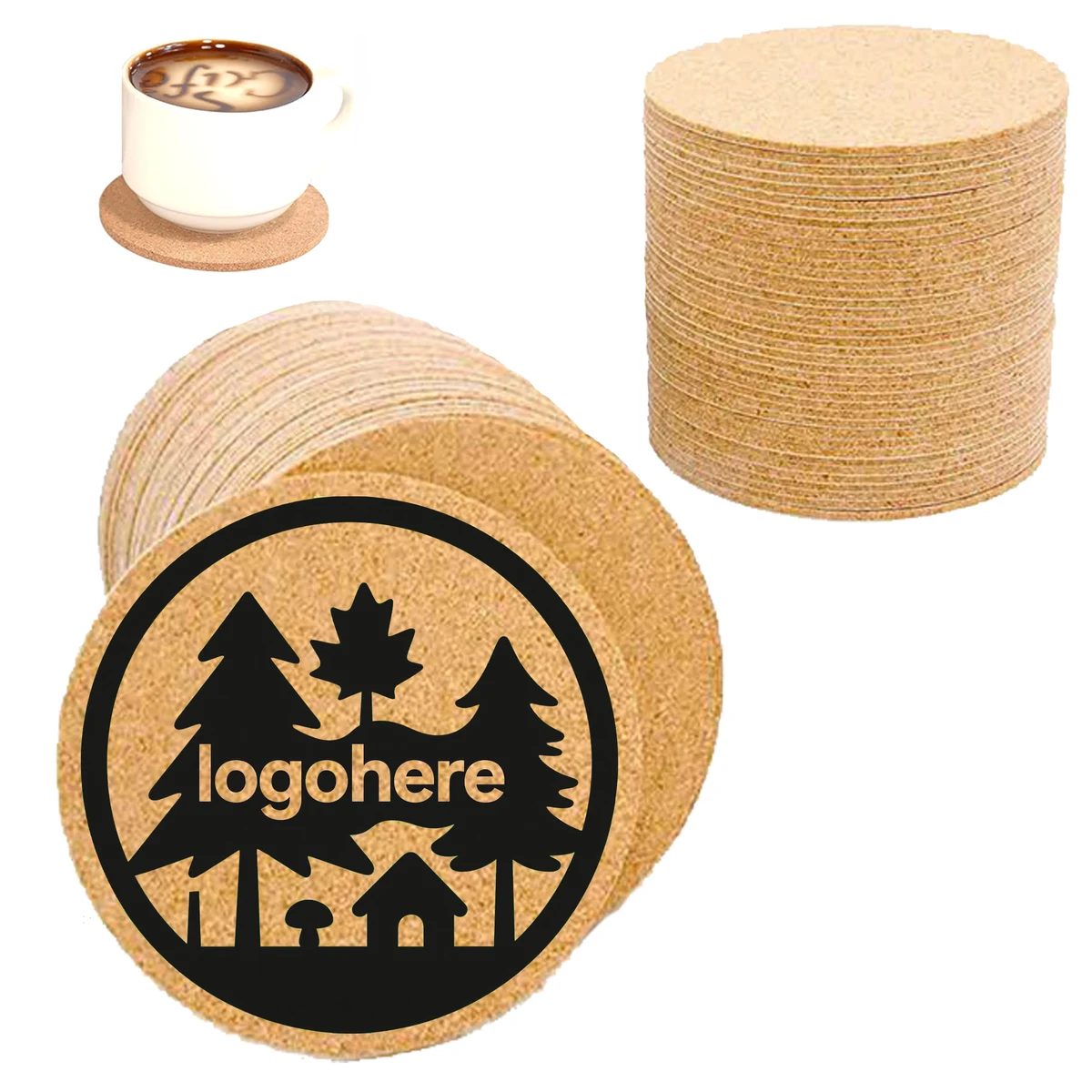 Non Slip Eco Cork Coaster 1