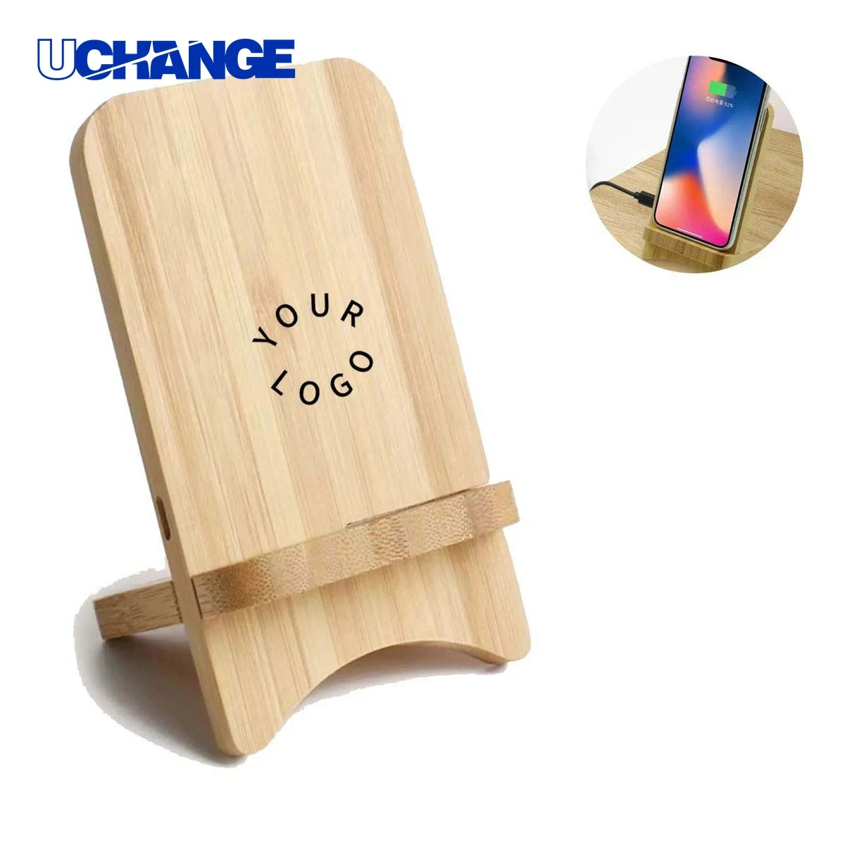 Fast Charging Bamboo Phone Holder Stand 1