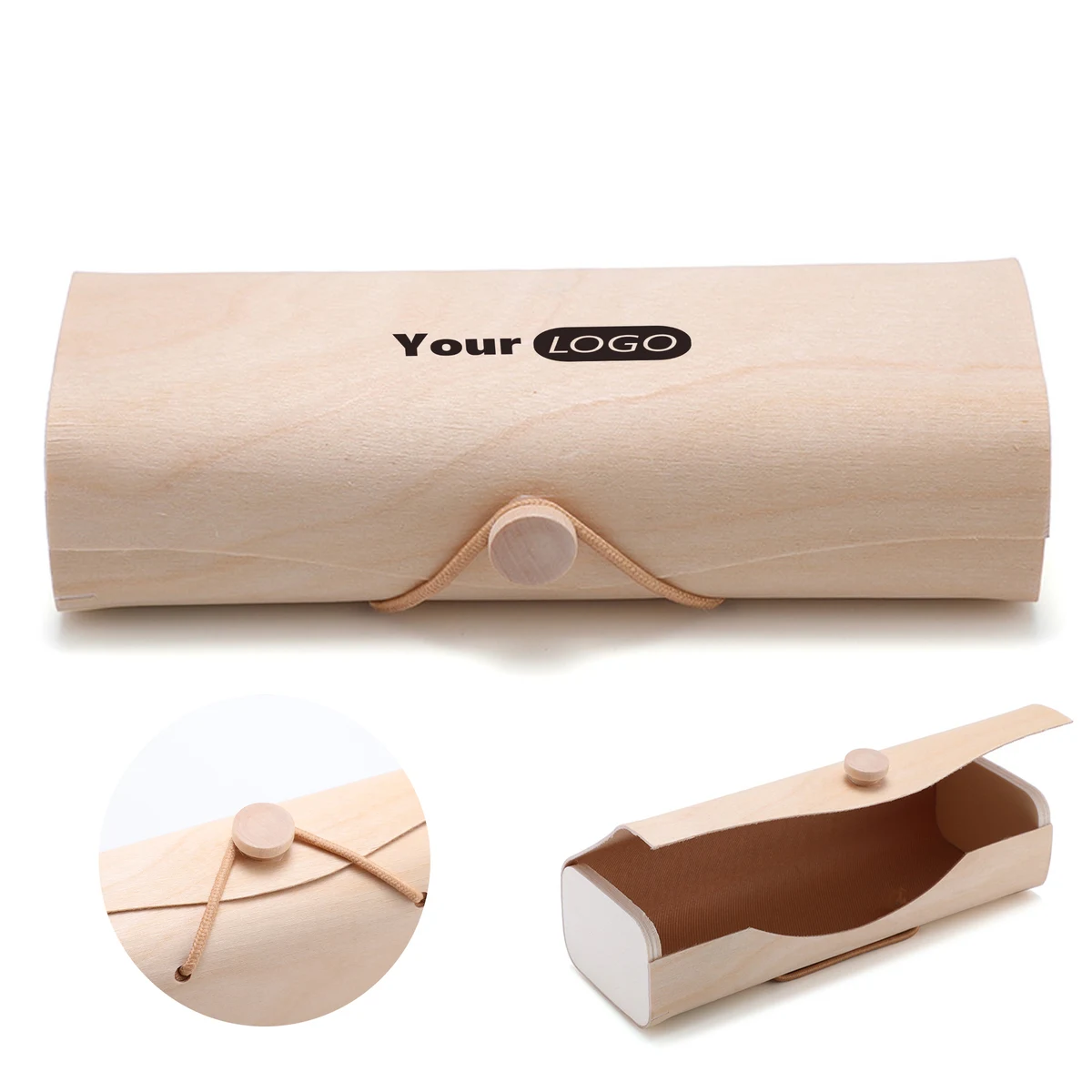 Bamboo Wood Fashionable Solid Color Glasses Case 1