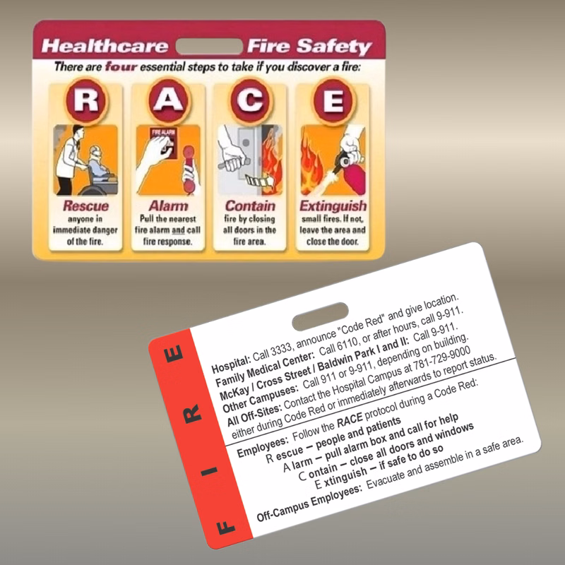 Badge, Hospital Fire Emergency Procedure with Slot