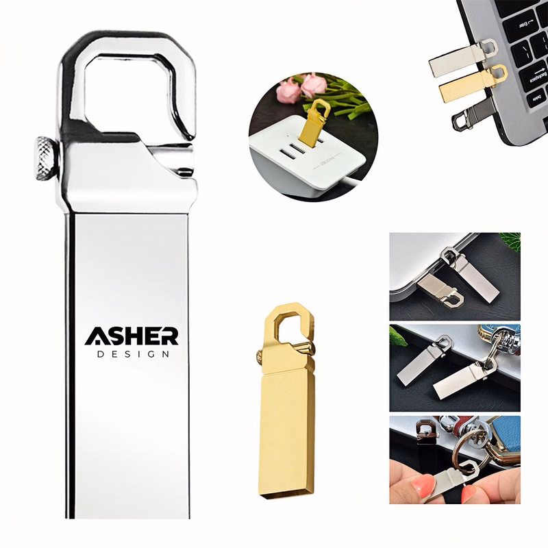 Custom Heavy-Duty 8GB Carabiner Thumb Drive
