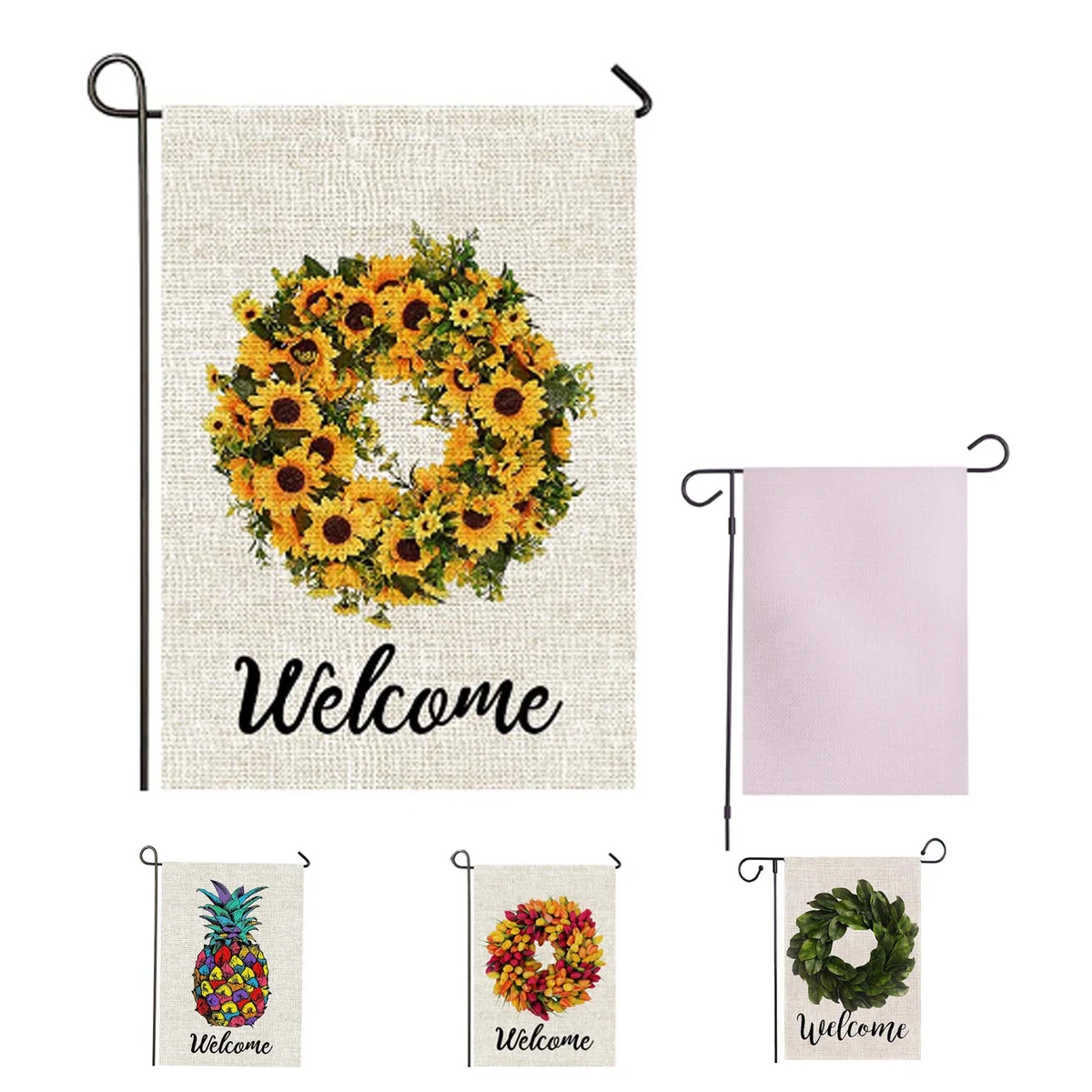 Burlap Garden Flags 1