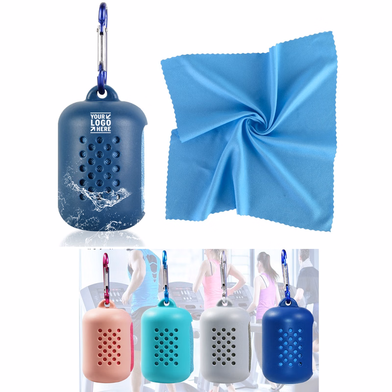 Instant Cooling Towel for Sports with Special Bottle Package and Clip