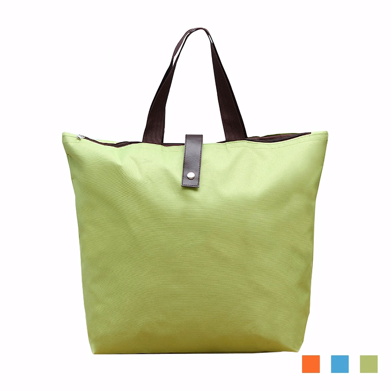 Zippered Oxford Cloth Tote Bag with Buckle