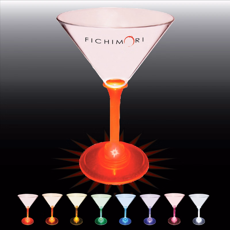 7oz Light Up Standard Stem Plastic Martini Glass