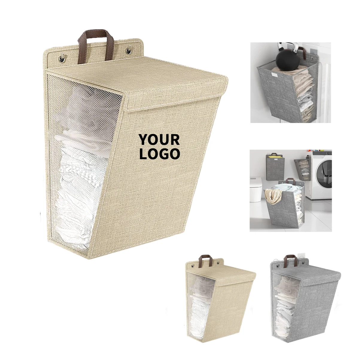 Folding Laundry Hamper With Handle And Cover 17.72" Length X 13.78" Width X 3.94" Height 1