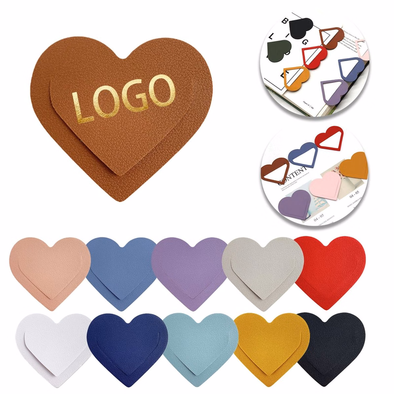 Heart-Shaped Leather Bookmark