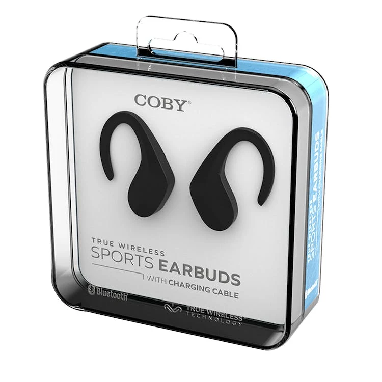 Sports Earbuds - Black Slim Profile 1