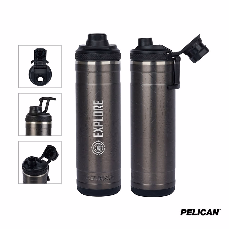 Pelican Pacific™ Chug 26 oz. Topographical Recycled Double Wall Stainless Steel Water Bottle