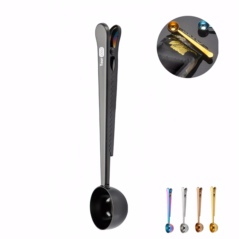 Stainless Steel Coffee Measuring Spoons With Clips, 10 Piece
