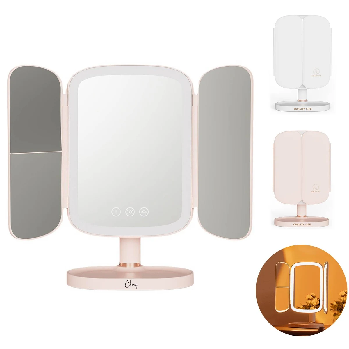 LED sunset light makeup mirror 1