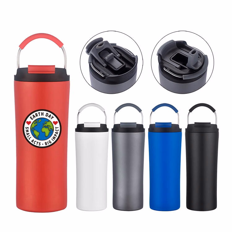 21oz. Dual Lid Vacuum Insulated Tumbler with Handle