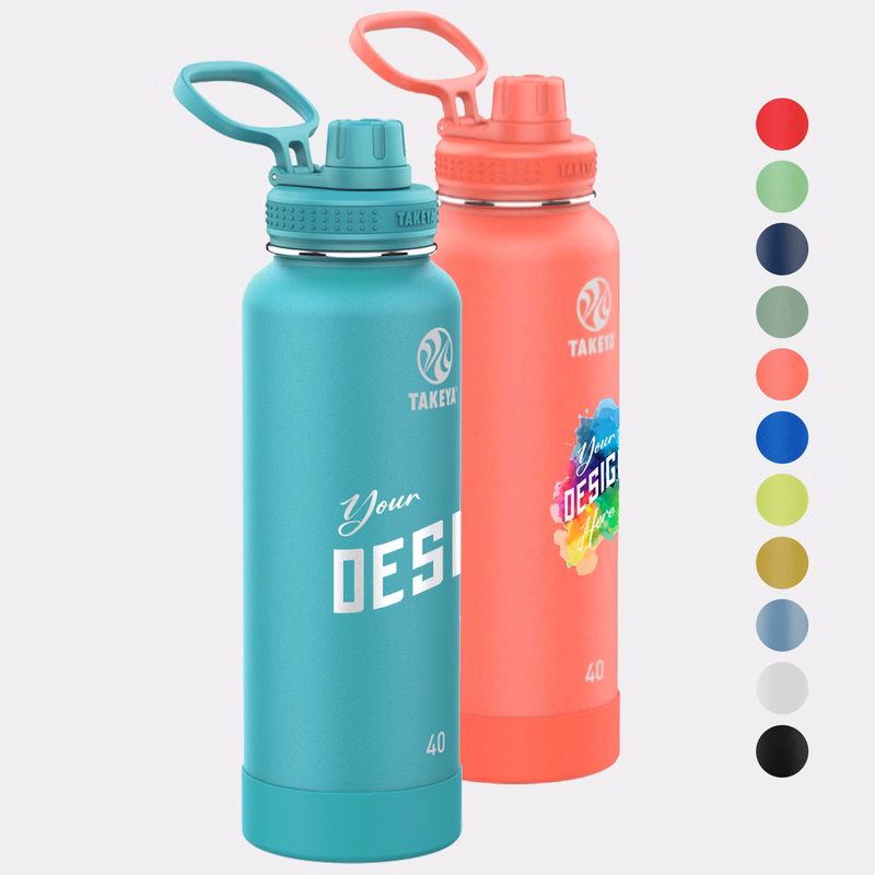 40 oz Takeya® Stainless Steel Insulated Active Water Bottle w/ Spout Lid