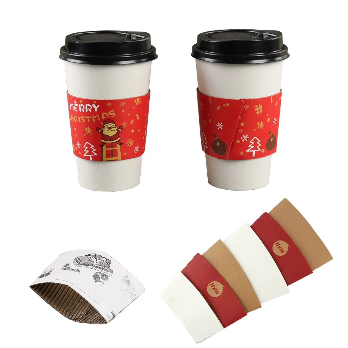 Double Layer Craft Paper Cup Sleeves MOQ 100PCS 1