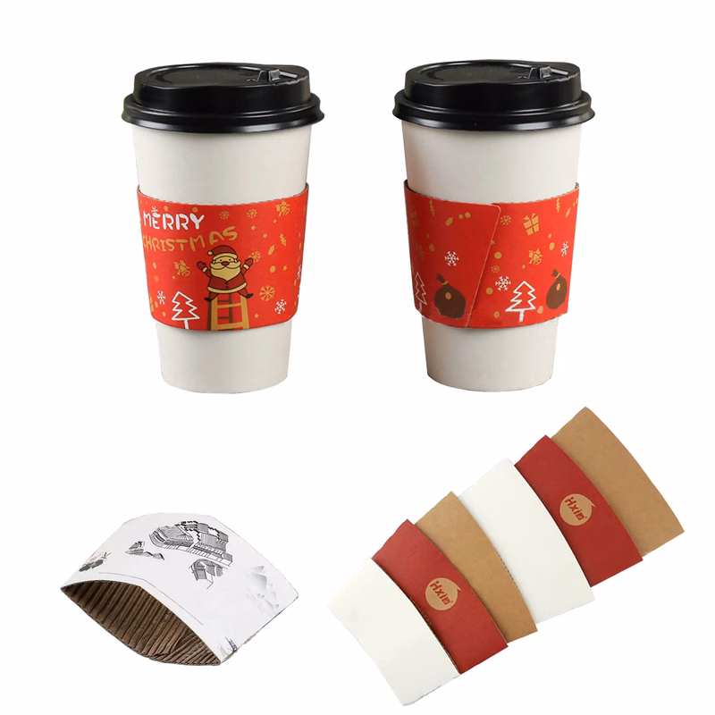 Double Layer Craft Paper Cup Sleeves MOQ 100PCS