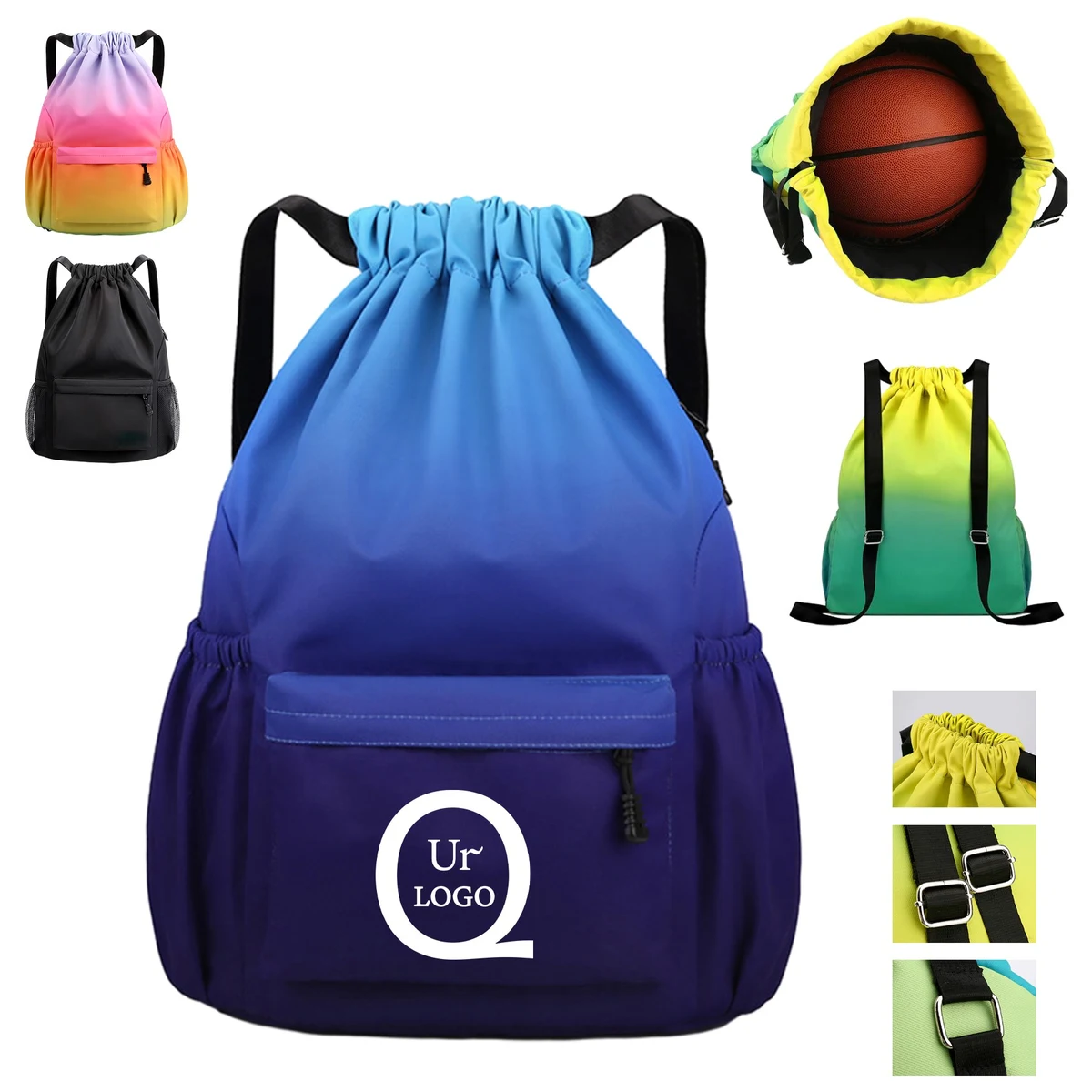 Gradient Drawstring Sports Backpack 1