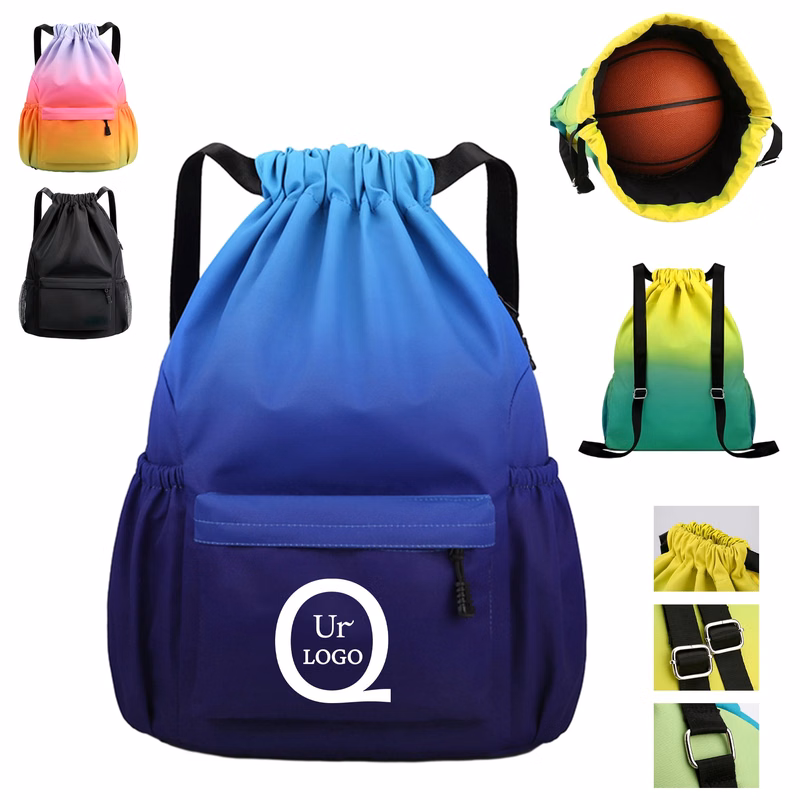 Gradient Drawstring Sports Backpack