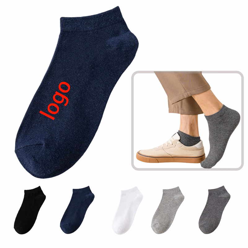 Custom Logo Men's Cotton No Show Socks - Soft, Breathable & Premium Quality