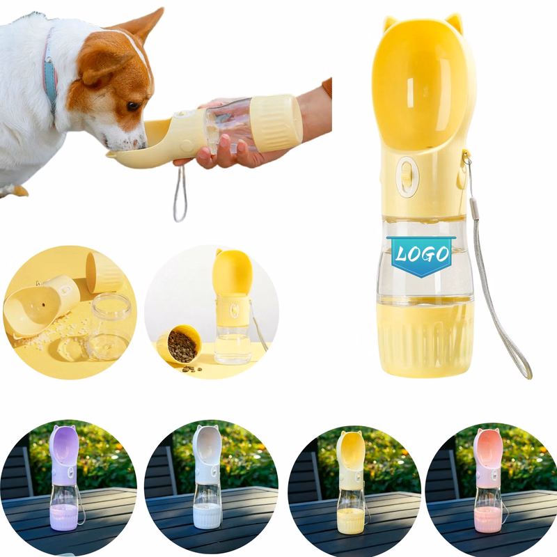 2 in 1 Pet Water And Food Bottle With Lanyard