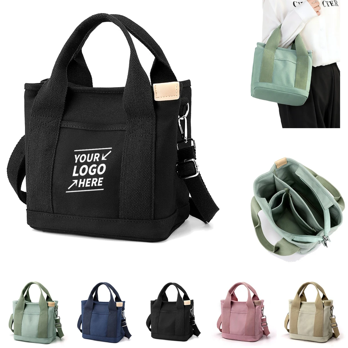 Women Thickened Canvas Shoulder Tote Bag 1