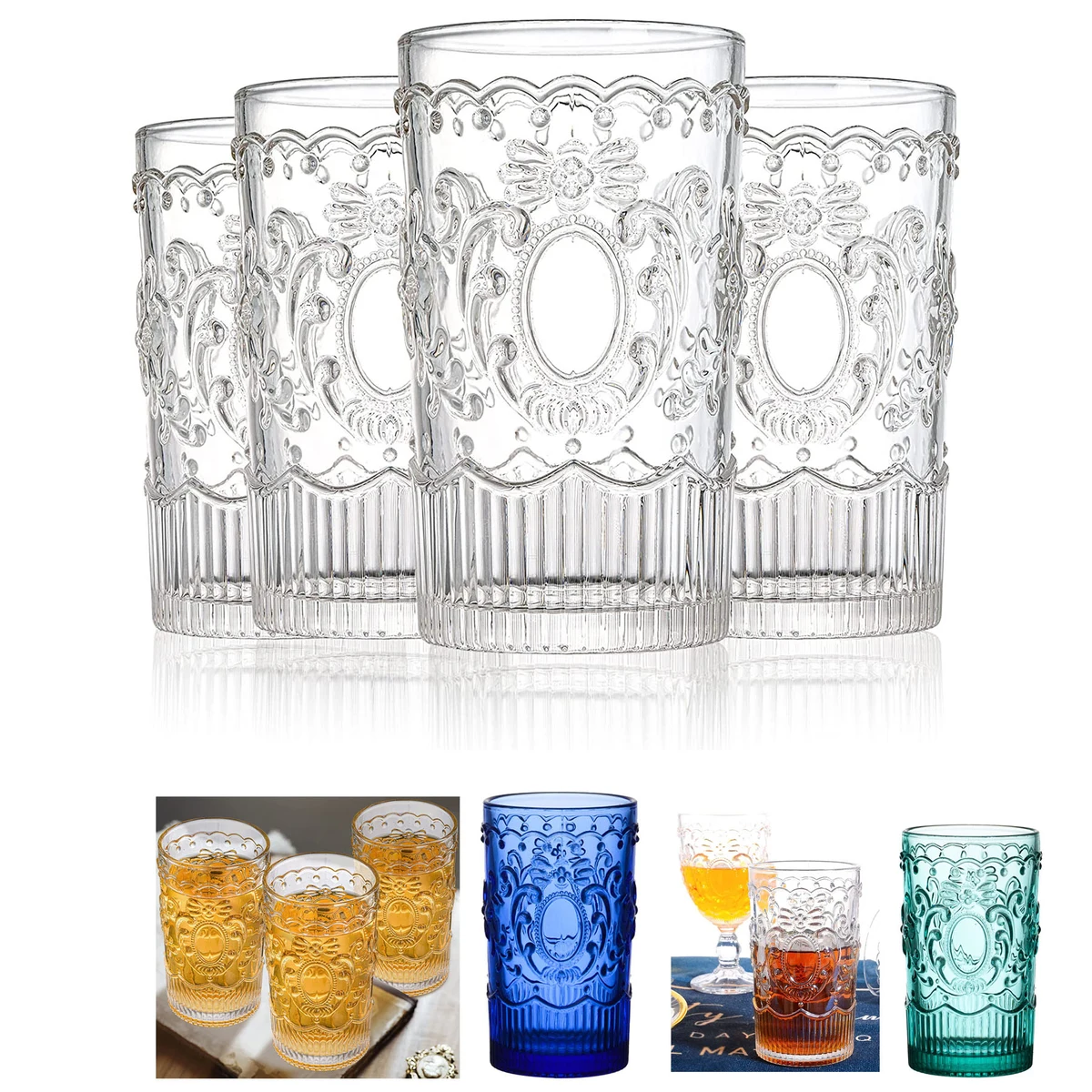 12OZ Vintage Drinking Glasses 1