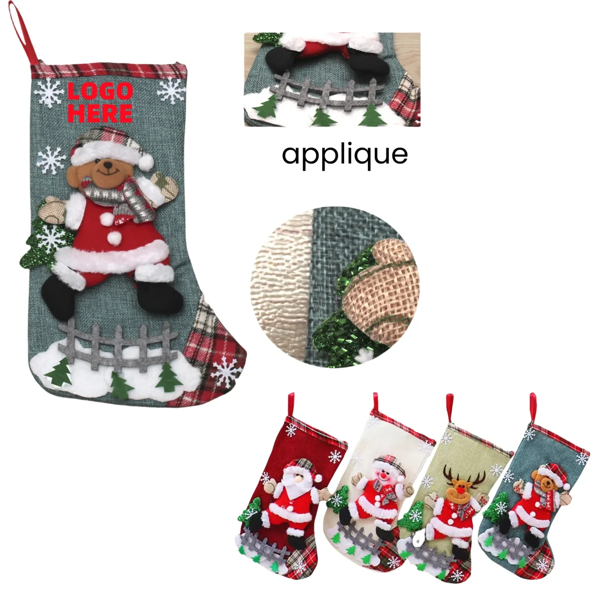 Christmas Decoration Stocking Bag, custom tote bag with logo imprint 1