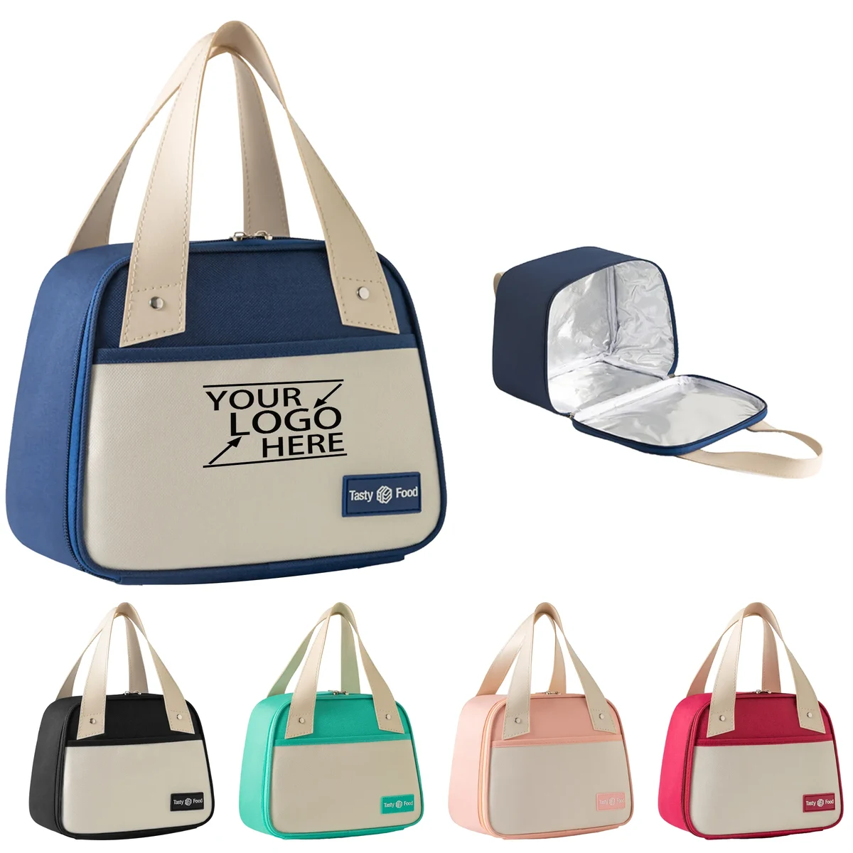 Trapezoidal Oxford Cloth Tote Insulated Bag 1