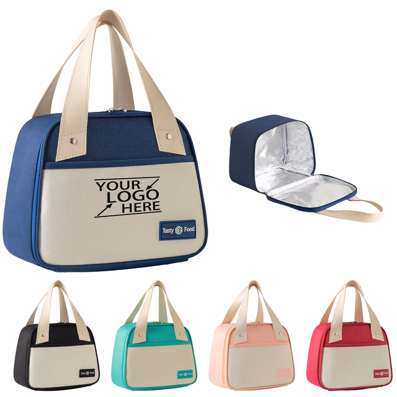 Trapezoidal Oxford Cloth Tote Insulated Bag