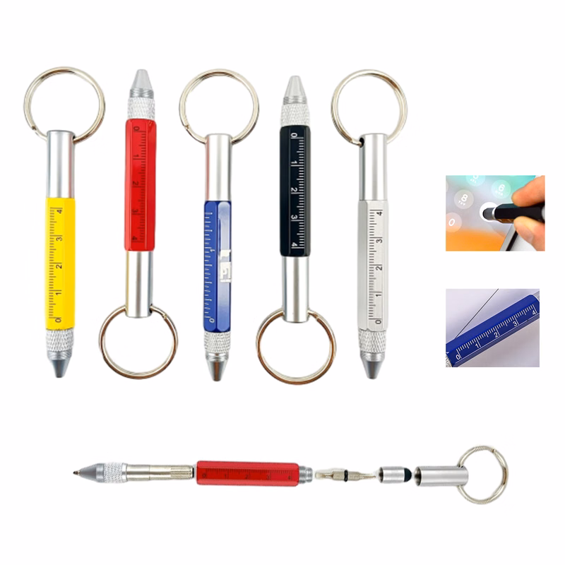 Multifunctional Six In One Tool Pen With Ballpoint Pen