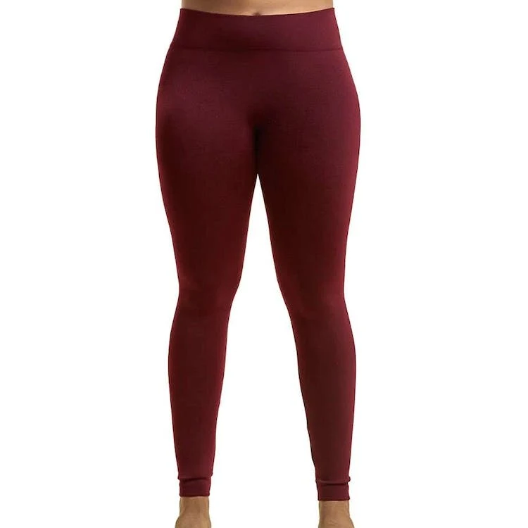 Women's Fleece Lined Leggings - Burgundy XL 1