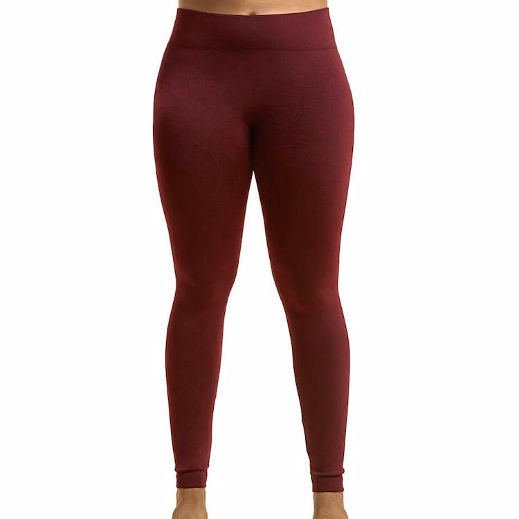 Women's Fleece Lined Leggings - Burgundy XL