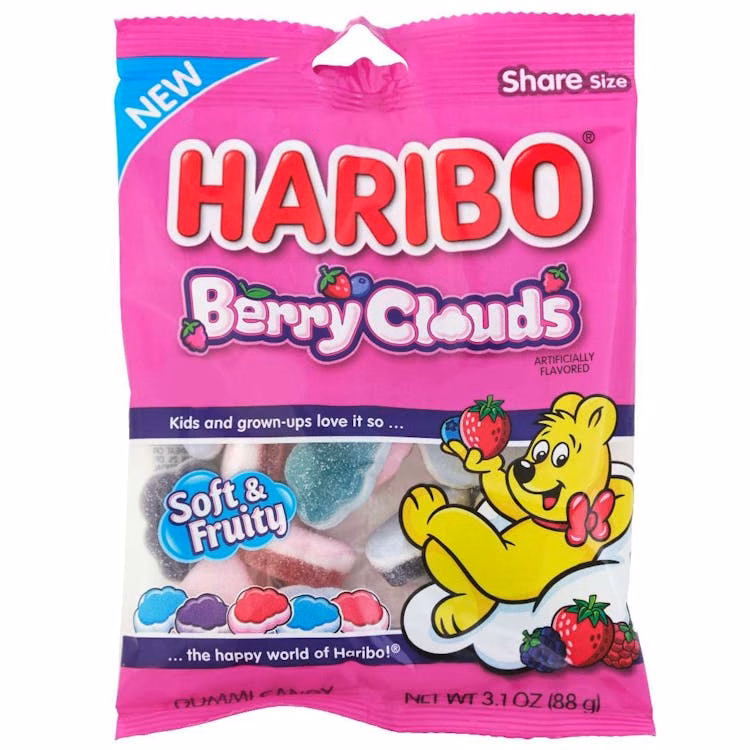 Haribo Gummy Berry Clouds - 3.1 oz