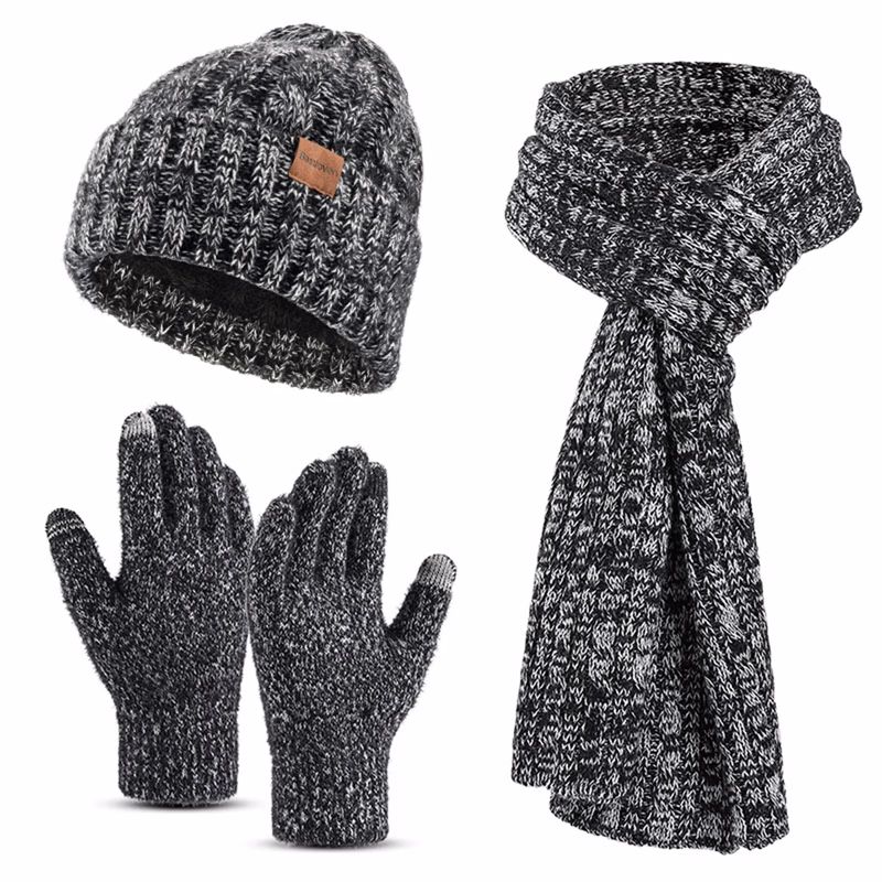3-in-1 Heathered Knit Winter Set