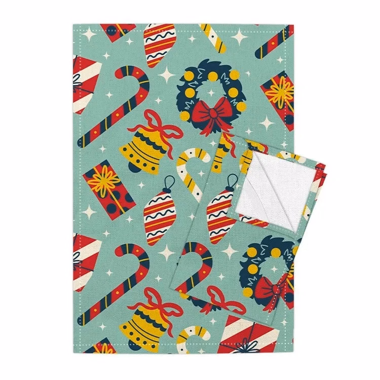 45%Cotton and 55%Linen Printed Tea Towel