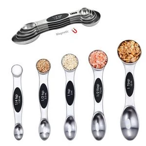 Stainless Steel Magnetic 5 In 1 Dual Measurement Spoons With Silicone Handle 1