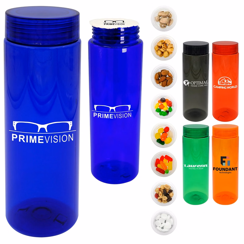 CLEAR VIEW 24 OZ. COLORFUL SNACK BOTTLE