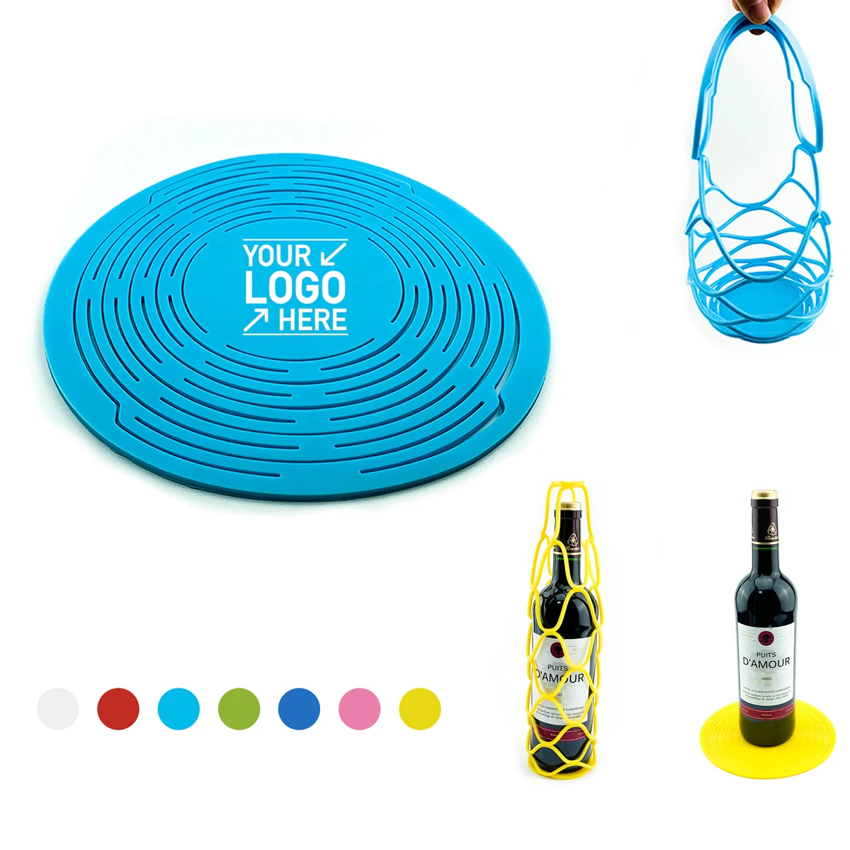 Silicone Wine Bottle Mesh Bag Basket 1